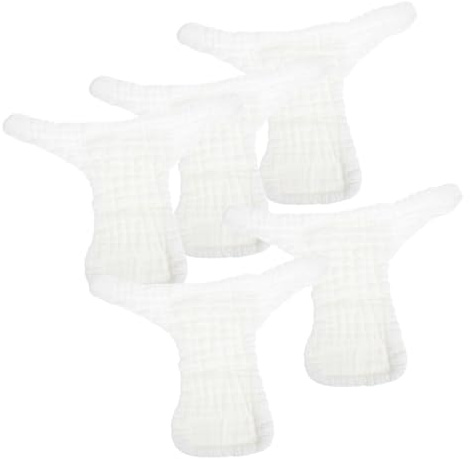 BAZEITFLOW Pannolini in Cotone Lavabili per Ragazzo Ragazza Confezione da 5 Assorbenti e Resistenti alle Perdite per Uso Notturno