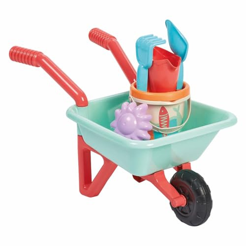 Ecoiffier - Brouette de Plage Enfant Garnie Thème Sardine - Seau Arrosoir Pelle Râteau Tamis Moule Inclus - Dès 18 Mois - Jouet pour Enfant - 263 - Garantie France Origine