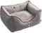 HUNTER Universtity Hundesofa, College-Style, Wendekissen, Plüschbesatz, 60 x 40 cm, grau