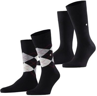 Burlington Everyday Mix Multipack M So coton fantaisie lot de 2 paires, Chaussettes Homme, Noir Black 3000, 40-46