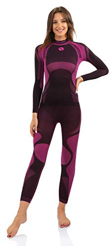 sesto senso Completo Intimo Termico Donna Leggings Lunghi Maniche Lunghe L Rosa