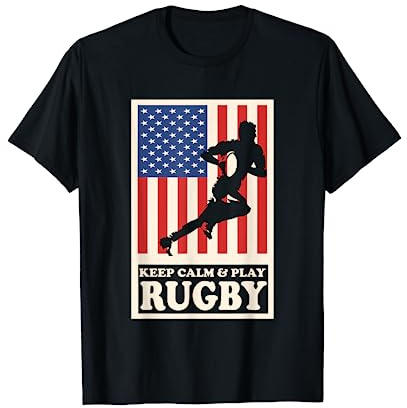 Maglietta da rugby con scritta Keep Calm And Play Rugby Maglietta