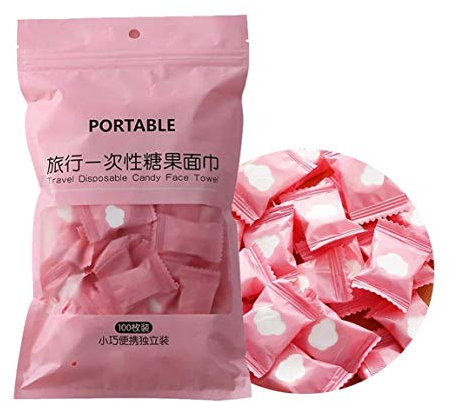 XLKJ 100 Pcs Mini Toallas de Cara Comprimidas, Toalla Comprimida de Viaje, Toallas de Acampada y Marcha, Toalla Mágica Belleza Herramienta Cosmética, Toallas para Limpieza Facial