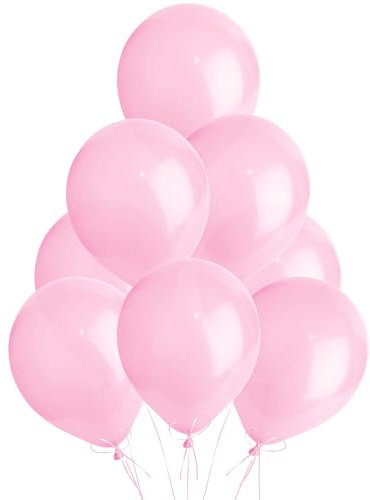 Metallic Light Pink Balloons 10 Pack, Large 12 Inch Thick Latex Biodegradable Helium Party Balloons for Birthday, Wedding, Baby Shower, Valentine's Day Events Decoration for Balloon Arch Garland