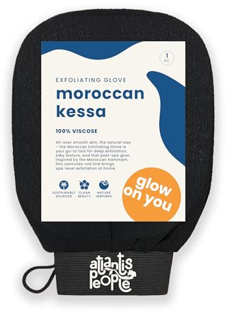 Atlantis People Moroccan Exfoliating Glove - Body Scrubber & Exfoliating Glove for Smoother Skin, Exfoliates Dead Skin Cells, Helps Even Skin Tone, Ideal for