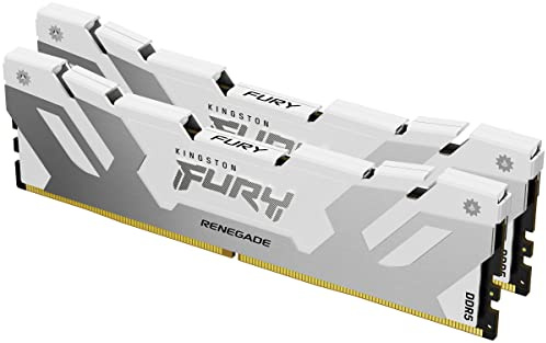Kingston FURY Renegade DDR5 RGB Silber/Weiß XMP 32GB (2x16GB) 8000MT/s CL38 DIMM Desktop Gaming Speicher Kit mit 2 - KF580C38RWAK2-32