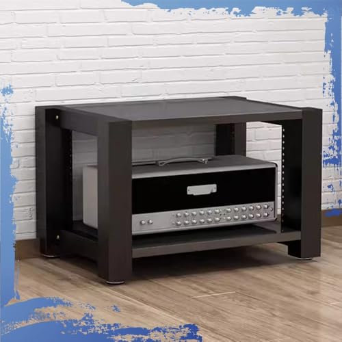 ILOOXI HiFi-Rack, Verstärker-Rack, 2/3/4-stufiges Höhenverstellbarem Audio Rack Hifi Regal, Holz AV-Medienständer, Audio-Rack-Schrank, Perfekt For DVD-Player, Spielekonsolen, WLAN-Router ﻿(Black,2 Tie