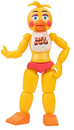 Five Nights At Freddy's Toy Chica - 5-Inch Articulated Figure with Jumpscare Feature and Glow-In-The-Dark Eyes