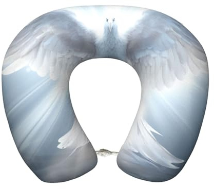 LIXLZH Cuscino per il collo a forma di U in poliestere traspirante leggero e confortevole con stampa di ali d'angelo per