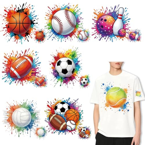 SUPERDANT 16 immagini da stirare per il trasferimento del calore, con motivi colorati e opachi, per squadre, magliette fai da te, in jersey, con logo