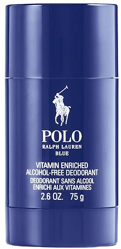 Ralph Lauren Polo Blue Deodorant Stick für Herren, frische Aromen von Melone, Mandarine & Basilikum, zuverlässiger Schutz, für anspruchsvolle Männer, 75 g