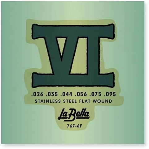 La Bella 767-6F Bass VI Stainless Steel Flat Wound Guitar Strings 26-95