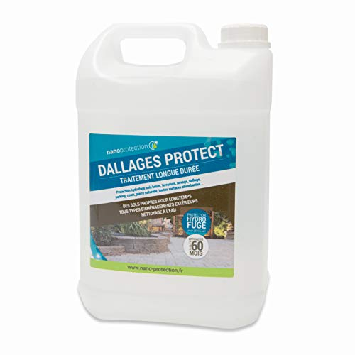 NanoProtection Hydrofuge Toit, Mur, Façade et Pavé 5L | Hydrofuge pour Dalles de Terrasse | Traitement - Sol - Façade - Toiture - Béton - Marbre | Efficacité Longue durée