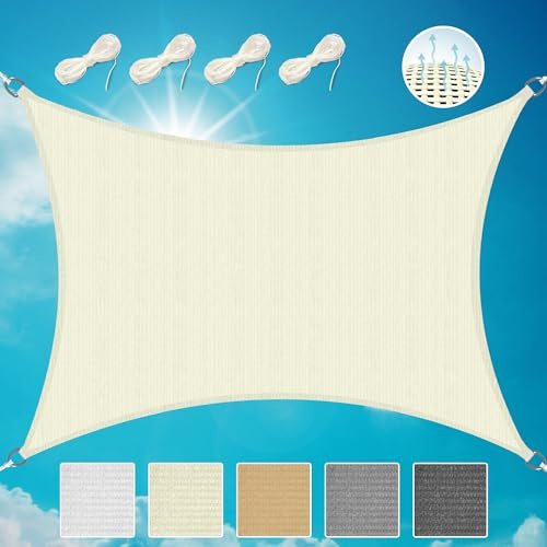 Sol Royal Sonnensegel rechteckig Wasserdicht 2x3m Terrasse – Sonnensegel Balkon Segeltuch UV Sonnenschutz Garten Pool Camping Sonnenschutz Segel Creme – PS9