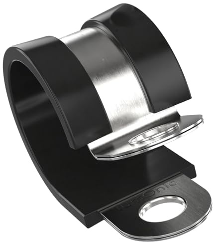 Lumonic 5x Abrazaderas de tubo 13mm con inserto de goma I Abrazaderas de cable para atornillar I Abrazadera de manguera 13mm, Abrazadera de fijación 1
