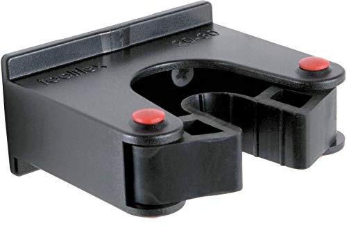 Toolflex Halterung, Stockhalter, Gerätehalter und Stielhalter, 20-30mm Durchmesser schwarz für Aluschiene oder Einzelmontage