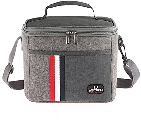 MCXKJ 8L Portatile Borsa Termica Pranzo al Sacco, Impacco di ghiaccio addensato per il pranzo in foglio di alluminio a prova di perdite, Leggera per Uomo Donna, Ideale per Picnic/scuola/ufficio（Gris）