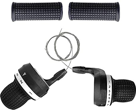 HoveeLuty Bicycle Twist Grip Gear Shift Bike Speed Shifter Bicycle Derailleur Handle Brake Lever Cycling Derailleur Transmission 1 Pair 3x7 Speed