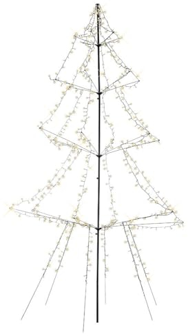 LED Lichterbaum Außen 300 cm Weihnachtsbaum 600 LED Warmweiß Schnellmontage Timer Dimmbar