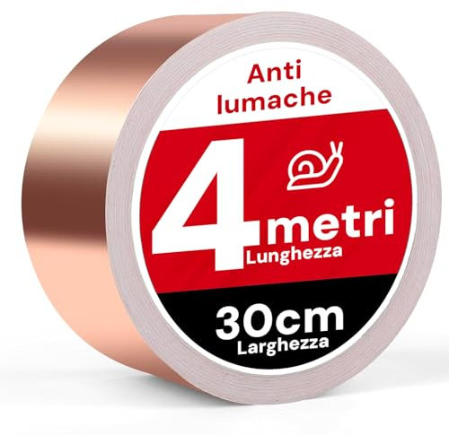 Avilia Nastro 4m Anti Lumache - Protegge Il Giardino da Insetti e Lumache - Il Materiale Eco-Friendly Lo Rende Sicuro per Ambiente, Animali Domestici e Piante - Resiste al Mal Tempo