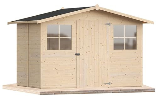 Casetta da giardino in legno per esterno 6Mq 300x200 20mm MADE IN ITALY mod. BOLOGNA (Senza Pavimento, Kit 2 Finestre apribili)