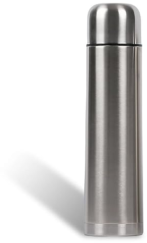 Habib Gruppe Edelstahl-Thermosflasche mit Schraubverschluss – auslaufsichere doppelwandige isolierte Trinkflasche – ideale Thermosflasche für Universität, Schule, Büro, Reisen – 1000ml