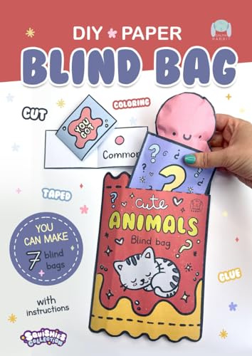 Paper Blind Bag Cute Animals: DIY coloring and craft. Create cute surprise animals bags.