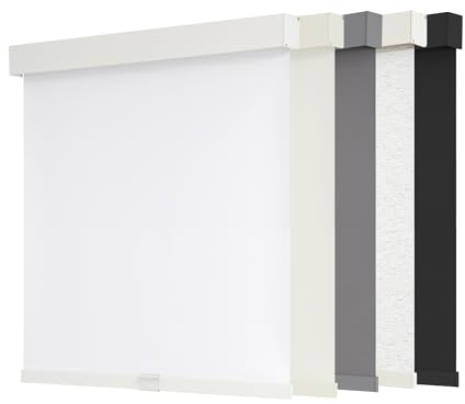 AOSKY Blackout Roller Shades Cordless Blinds for Windows, Free-Stop Shades with Valance, Thermal Insulated Fabric, UV Protection, Natural Woven Blinds for Home and Office (58 W x 72 H, White)
