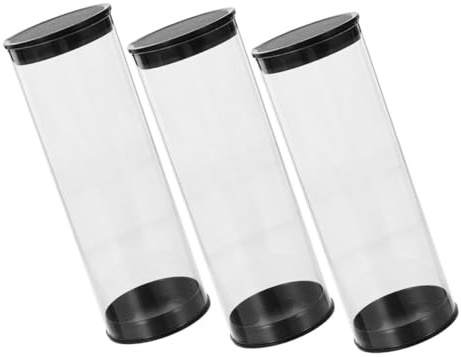 BESPORTBLE Pack of 3 Golf Barrel Carry Bag for Golf Balls Golf Ball Collector Tube Golf Ball Bag Golf Ball Holder Transparent Golf Ball Tube Shop Window Ball Case for Golfing Small Display PVC Black
