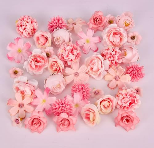 JaMalign Lot de 40 fleurs artificielles pour décoration bouquet de mariée et décoration maison