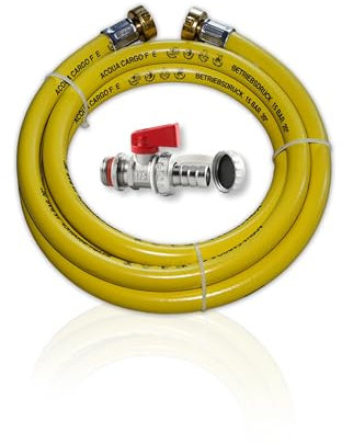 ACQUA CARGO Heizung Füllschlauch, Längen 1,5m - 2,5m - 5m - 10m mit KFE Hahn 1/2 Zoll, Heizung Befüllhahn Therme befüllen (10,0m)