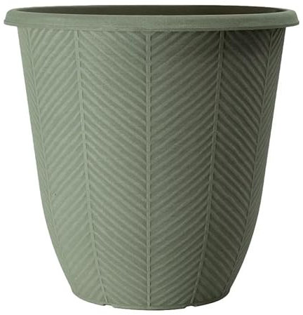 Round Plastic Plant Pot 31cm,12inch Tall Meadow Green 13L Garden Indoor Outdoor Planter Cover Drainage Holes, Weather, Frost Proof (1)