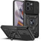 Coque pour Motorola Edge 50 Neo avec Anneau Antichoc Housse avec Support Cache Caméra Coulissante Étui Protection Caméra Cover Voiture Magnétique Case avec Stand Bumper Militaire Anti-Rayures,Noir