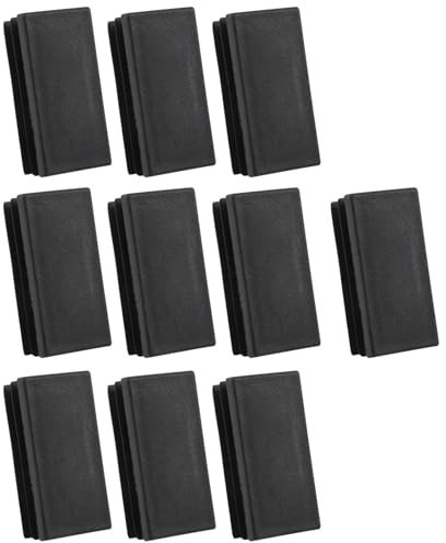 Kueohse Kueohse(R) 10 piezas 25 x 50 mm tapa ciega de plástico rectangular manguito de goma – Negro