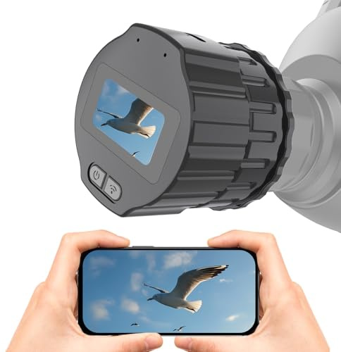 64GB Digital Eyepiece Telescope Camera with 2K HD Video & WiFi - Telescope Microscope Accessory, 25-50mm Eyepiece Adapter, Live View Screen, App Control, Perfect for Astrophotography, Birds Watching