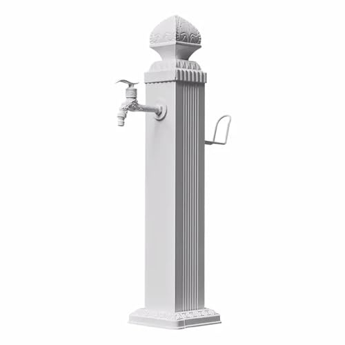 Générique Colonne d'eau Verticale autoportante avec Robinet en cuivre, Support de Tuyau d'arrosage carré extérieur, Fontaine décorative de Jardin, Fontaine de Jardin de 112 cm