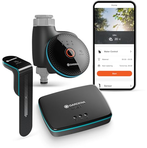 Gardena smart Sensor Control Set water controls; smart: Data-driven irrigation*, Smart home integration*, Soil moisture sensor included, valve technology (19045-28)