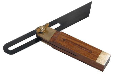 190mm Adjustable Bevel - Hardwood Stock - Brass End Cap & Wing Nut