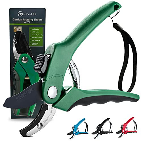 mockins Professional giardino forbici a incudine, albero tagliabordi cesoie, forbici da potatura a mano, in acciaio INOX blades| capacità di taglio 8 mm