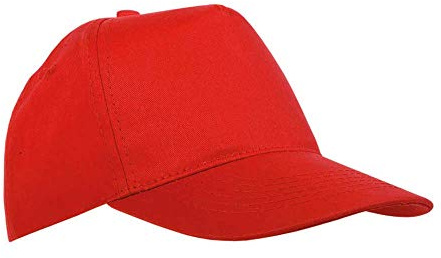 Neutro Stock 20 Pezzi Cappello Cappellino Rossi Berretto Bambino Bambina con Visiera Rigida Regolabili