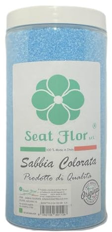 Seat Flor Arena de colores, arena para decoración, arena para boda, tamaño 0,3/0,7 mm, en bote de 750 g, color azul