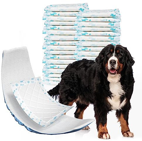 Pet Soft Dog Diaper Liners - 50 Count Disposable Dog Nappy Liners, Booster Pads for Male Female Dogs, Super Absorbent Inserts Pads for Dog Nappies (Blue Bone, XL-50)