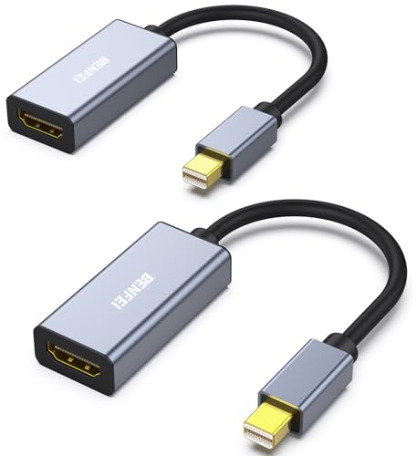 BENFEI Mini DisplayPort (Thunderbolt 2) auf HDMI Adapter 4K, Unidirektional Mini DisplayPort Computer zu HDMI Monitor kompatibel mit MacBook Pro MacBook Air Mac mini Microsoft Surface Pro 3/4 usw