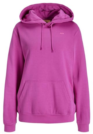 JJXX Jack & Jones Jxabbie RLX LS Every Hood Swt Noos Sudadera con Capucha, Mujer, Rojo Fucsia/Estampado: Logotipo de Carmine Rose, S
