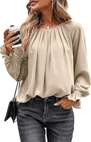 Toplop Camicetta da donna con volant maniche a lanterna: elegante manica lunga autunno primavera estate top casual girocollo pieghe bottoni top moda scollo a v tasche petto leopardato tunica,