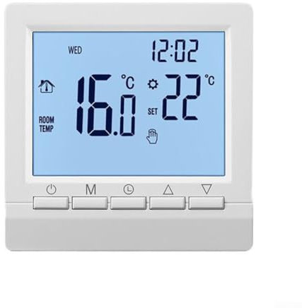 Zoegneer Termostato programmabile della caldaia a gas dell'antigelo del display digitale del termostato del riscaldamento della stanza con la funzione di blocco dei bambini termostato riscaldamento