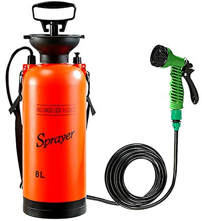 Moreeulsi Doccia Portatile da Campeggio, Borsa da Doccia Portatile Pressione per Esterni, 7 modalità di Getto d'Acqua, per Viaggi, Escursionismo, Arrampicata, Bagno Estivo, Auto Camion Lavaggio
