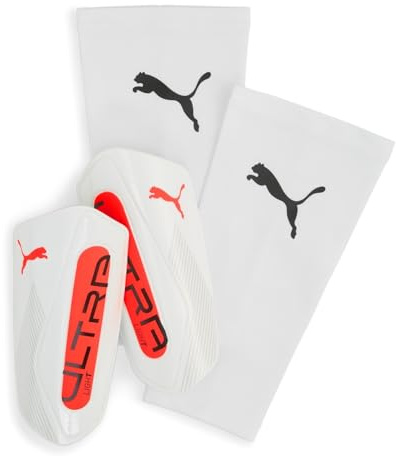 PUMA - ULTRA Light Sleeve, Espinilleras Unisexo, PUMA White-Glowing Red, M - 030989
