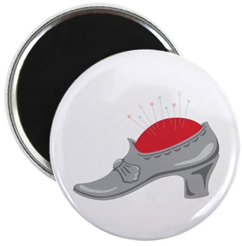CafePress Shoe Pin Cushion Magnets 2.25 Round Magnet, Refrigerator Magnet