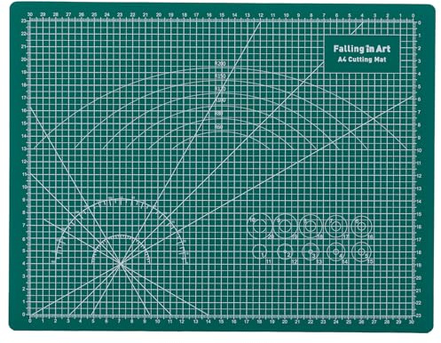 COOZEE Cut Mat Self-Healing A4 Craft and Desk Mat, 23 x 30 cm, 5-Layer, Cut Resistant, for Sewing, Green